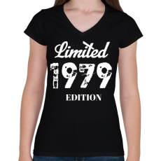 PRINTFASHION 1979 - Női V-nyakú póló - Fekete