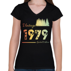 PRINTFASHION 1979 - Női V-nyakú póló - Fekete