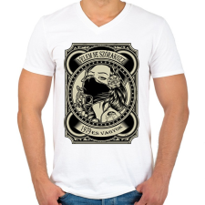 PRINTFASHION 1979 Velem ne szórakozz - Férfi V-nyakú póló - Fehér férfi póló