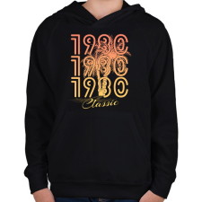 PRINTFASHION 1980 - Gyerek kapucnis pulóver - Fekete gyerek pulóver, kardigán