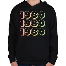 PRINTFASHION 1980 - Gyerek kapucnis pulóver - Fekete