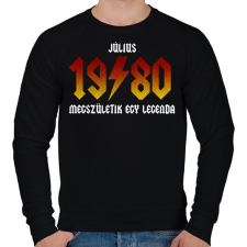 PRINTFASHION 1980 JÚLIUS - LEGENDA SZÜLETIK (ACDC STÍLUS) - Férfi pulóver - Fekete férfi pulóver, kardigán