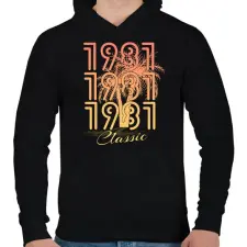 PRINTFASHION 1981 - Férfi kapucnis pulóver - Fekete férfi pulóver, kardigán