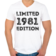 PRINTFASHION 1981 - Férfi V-nyakú póló - Fehér