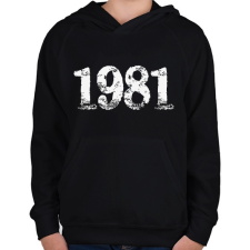 PRINTFASHION 1981 - Gyerek kapucnis pulóver - Fekete gyerek pulóver, kardigán