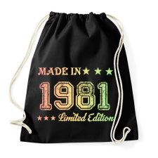 PRINTFASHION 1981 - Sportzsák, Tornazsák - Fekete tornazsák