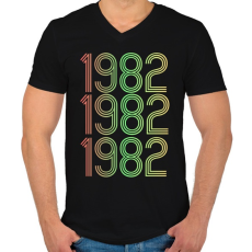 PRINTFASHION 1982 - Férfi V-nyakú póló - Fekete