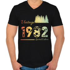 PRINTFASHION 1982 - Férfi V-nyakú póló - Fekete férfi póló