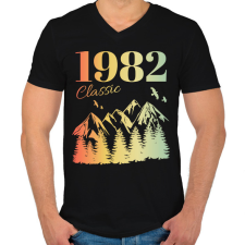 PRINTFASHION 1982 - Férfi V-nyakú póló - Fekete férfi póló