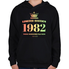 PRINTFASHION 1982 - Gyerek kapucnis pulóver - Fekete