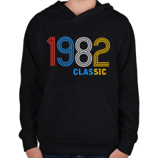 PRINTFASHION 1982 - Gyerek kapucnis pulóver - Fekete