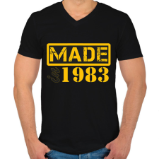 PRINTFASHION 1983 - Férfi V-nyakú póló - Fekete férfi póló