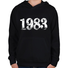 PRINTFASHION 1983 - Gyerek kapucnis pulóver - Fekete
