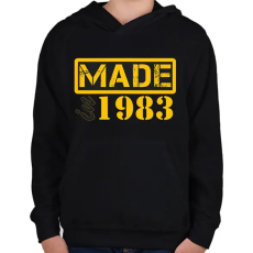 PRINTFASHION 1983 - Gyerek kapucnis pulóver - Fekete