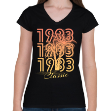 PRINTFASHION 1983 - Női V-nyakú póló - Fekete női póló