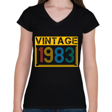 PRINTFASHION 1983 - Női V-nyakú póló - Fekete női póló