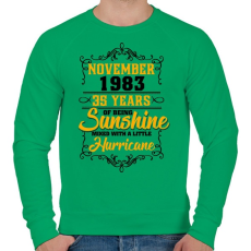 PRINTFASHION 1983 Születésnap - Napfény egy kis hurrikánnal! - Férfi pulóver - Zöld