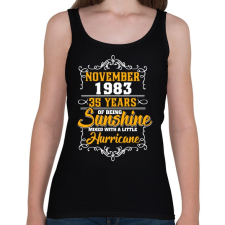 PRINTFASHION 1983 Születésnap - Napfény egy kis hurrikánnal! - Női atléta - Fekete női trikó