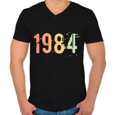 PRINTFASHION 1984 - Férfi V-nyakú póló - Fekete férfi póló