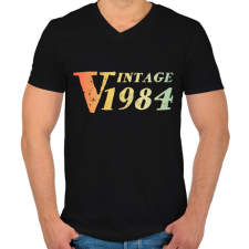 PRINTFASHION 1984 - Férfi V-nyakú póló - Fekete férfi póló