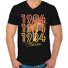 PRINTFASHION 1984 - Férfi V-nyakú póló - Fekete férfi póló