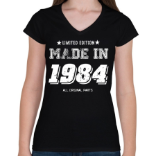 PRINTFASHION 1984 - Női V-nyakú póló - Fekete női póló