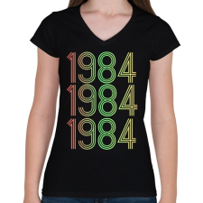 PRINTFASHION 1984 - Női V-nyakú póló - Fekete női póló