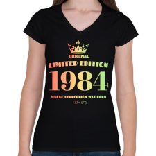 PRINTFASHION 1984 - Női V-nyakú póló - Fekete női póló