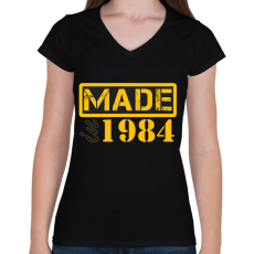 PRINTFASHION 1984 - Női V-nyakú póló - Fekete