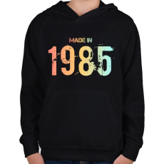 PRINTFASHION 1985 - Gyerek kapucnis pulóver - Fekete