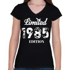 PRINTFASHION 1985 - Női V-nyakú póló - Fekete női póló