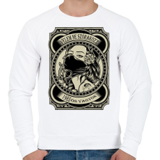 PRINTFASHION 1985 Velem ne szórakozz - Férfi pulóver - Fehér