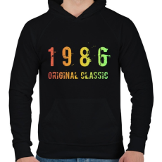 PRINTFASHION 1986 - Férfi kapucnis pulóver - Fekete