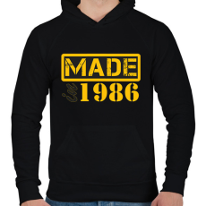 PRINTFASHION 1986 - Férfi kapucnis pulóver - Fekete