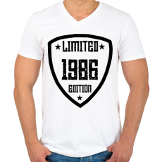 PRINTFASHION 1986 - Férfi V-nyakú póló - Fehér