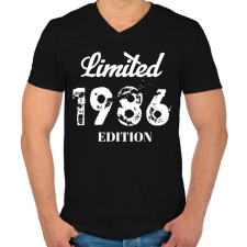 PRINTFASHION 1986 - Férfi V-nyakú póló - Fekete férfi póló