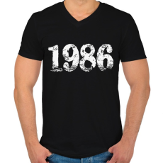 PRINTFASHION 1986 - Férfi V-nyakú póló - Fekete