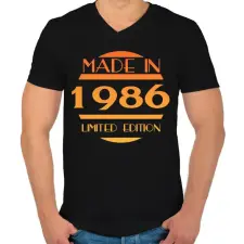 PRINTFASHION 1986 - Férfi V-nyakú póló - Fekete férfi póló