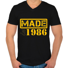 PRINTFASHION 1986 - Férfi V-nyakú póló - Fekete férfi póló