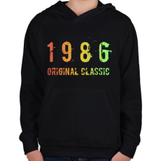 PRINTFASHION 1986 - Gyerek kapucnis pulóver - Fekete