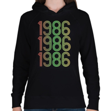 PRINTFASHION 1986 - Női kapucnis pulóver - Fekete