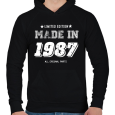 PRINTFASHION 1987 - Férfi kapucnis pulóver - Fekete