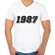 PRINTFASHION 1987 - Férfi V-nyakú póló - Fehér férfi póló