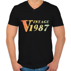 PRINTFASHION 1987 - Férfi V-nyakú póló - Fekete