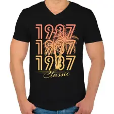 PRINTFASHION 1987 - Férfi V-nyakú póló - Fekete férfi póló