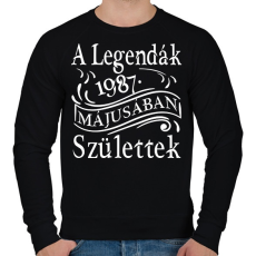 PRINTFASHION 1987 legenda születésnap - Férfi pulóver - Fekete