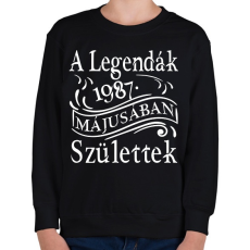 PRINTFASHION 1987 legenda születésnap - Gyerek pulóver - Fekete