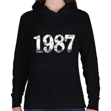 PRINTFASHION 1987 - Női kapucnis pulóver - Fekete női pulóver, kardigán