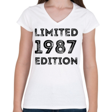 PRINTFASHION 1987 - Női V-nyakú póló - Fehér női póló