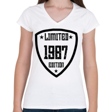 PRINTFASHION 1987 - Női V-nyakú póló - Fehér